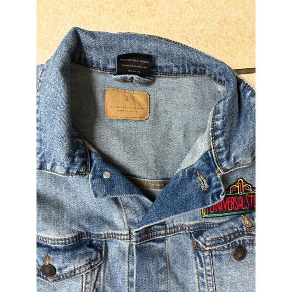 Universal Studios Florida Retro Marquee Logo Denim Jean Jacket L - Picture 3 of 9